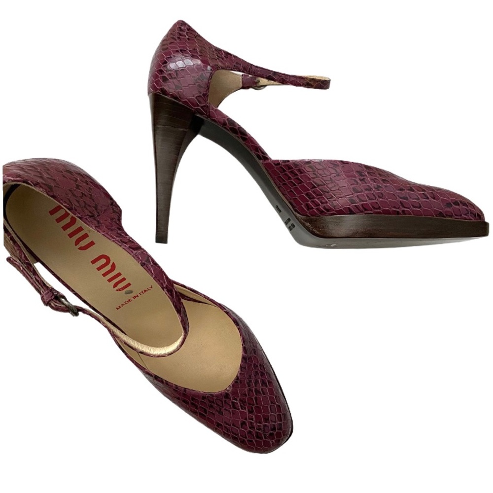 MIU MIU Python Platform Sandals - Picture 5 of 12
